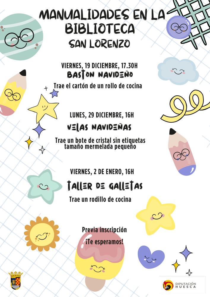 Imagen Cartel de actividades de Navidad en la Biblioteca de San Lorenzo del Flumen 2025