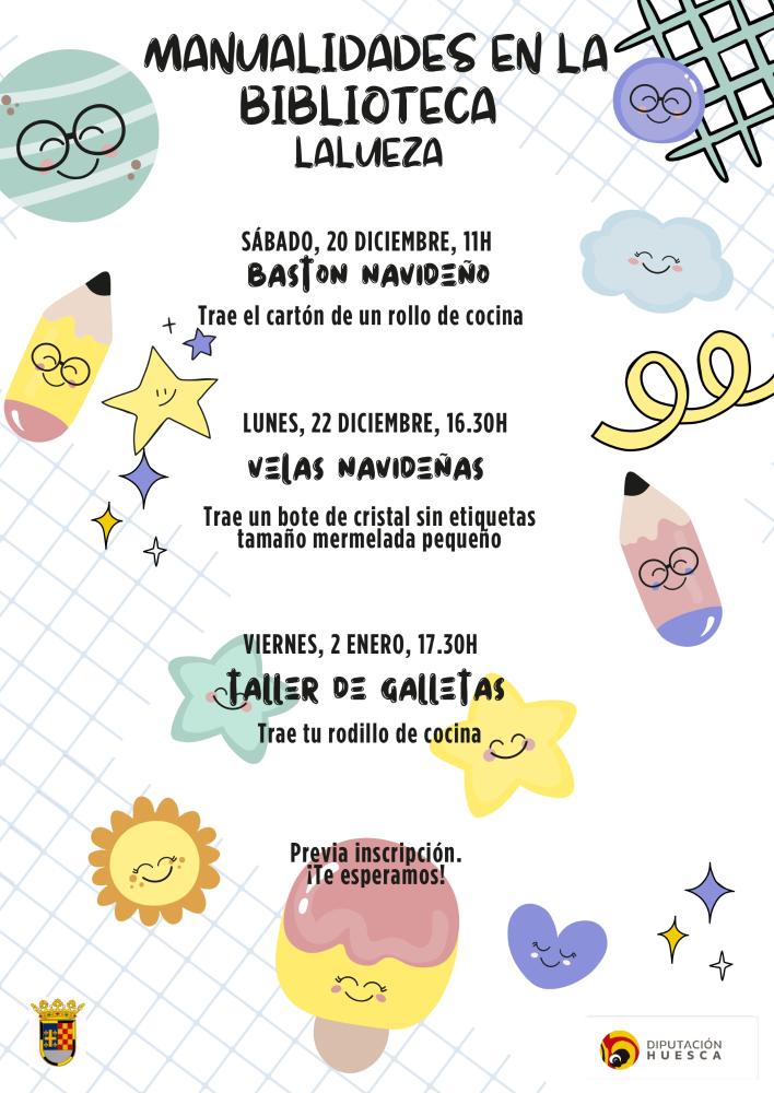 Imagen Cartel de actividades de Navidad en la Biblioteca de Lalueza 2025
